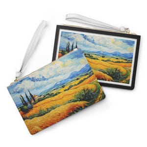 Vincent Van Gogh Designer Clutch Bag Inspired, Pointillist Fashion Purse, Post-Impressionism, Modern Art Bag #0394 AMSBAG1CLT