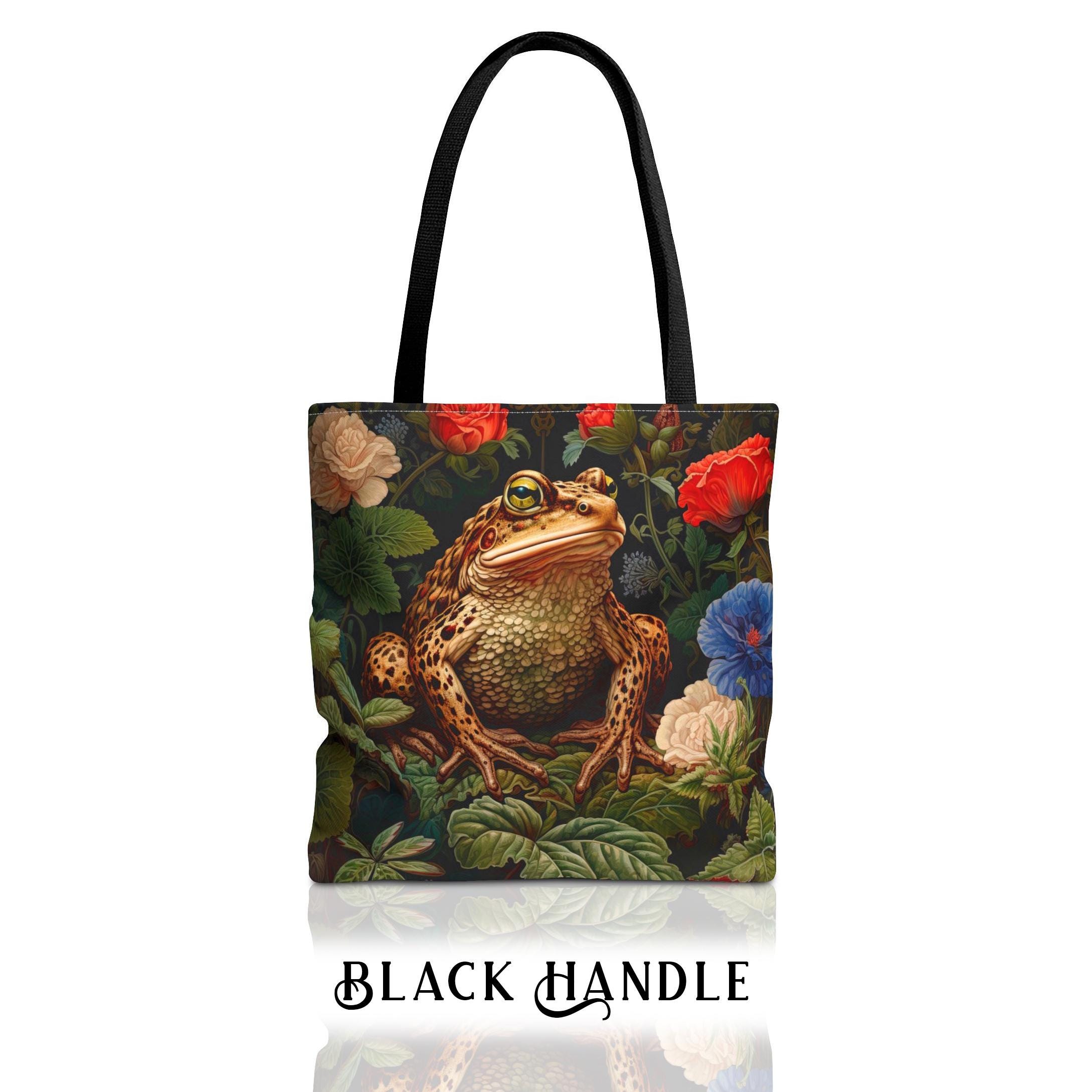 Toad Tote Bag - William Morris Inspired Shoulder Bullfrog Tote