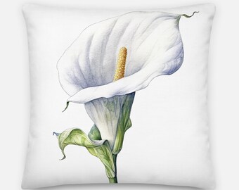 Arum lily #3 | Nature inspired cushion with earthcore print for interior design | Calla Lily pillow | 2 Size, PADDING INCLUDED