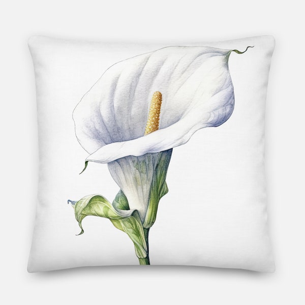 Lys d'arum #3 | Coussin inspiré de la nature avec impression Earthcore pour décoration d'intérieur | Oreiller en lys calla | Taille 2, rembourrage inclus