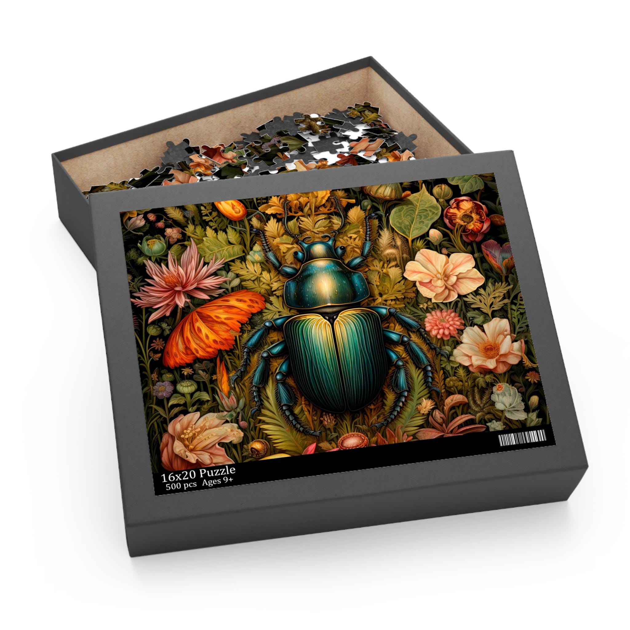 Scarab Beetle Jigsaw Puzzle, William Morris Inspired Egyptian