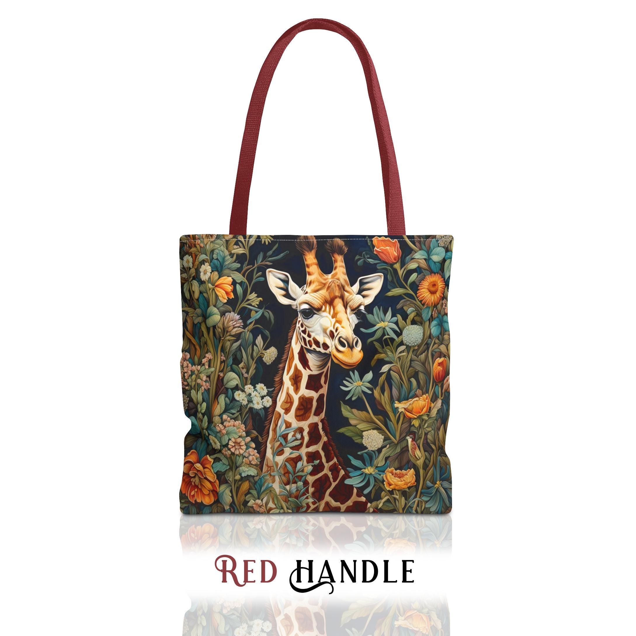 Giraffe Tote Bag - William Morris Inspired Shoulder Tote, Jungle