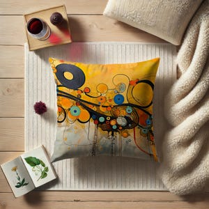 Art Nouveau Pillow Inspired Gustav Klimt, Vintage Belle Epoque, Luxurious Housewarming Gift, Pillowcase or Pillow with Insert #0345 AMSPLW