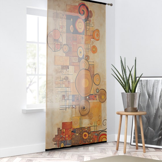 グスタフ・クリムトにインスパイアされた鮮やかな象徴主義の窓カバー