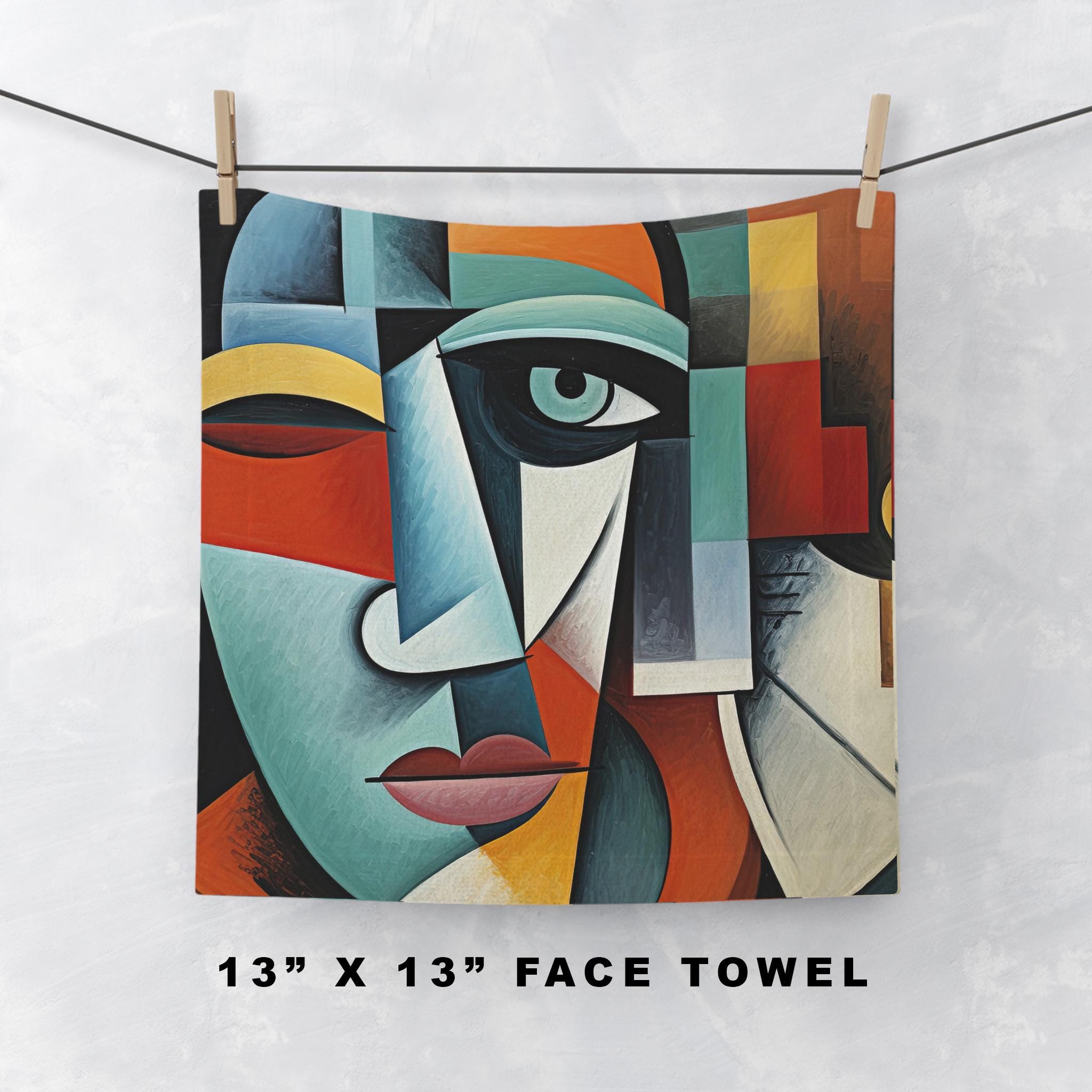 Cubism Bathing Geometric Cubist Bath Towel, Inspired by Pablo Picasso, Modern Art ...
