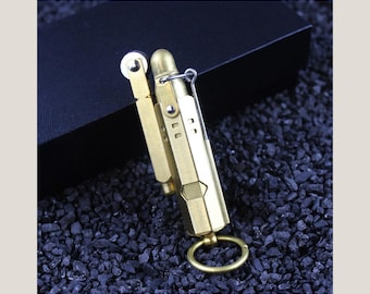 Encendedor de trinchera estilo Primera Guerra Mundial y Segunda Guerra Mundial: encendedor de pipa de queroseno vintage, hecho a mano, a prueba de viento, con placa de latón y cobre.