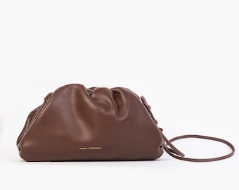 Leder-Schultergurt-Handtasche, Umhängetasche – 100 % echtes Leder, braun FREYA ESTEPHAN