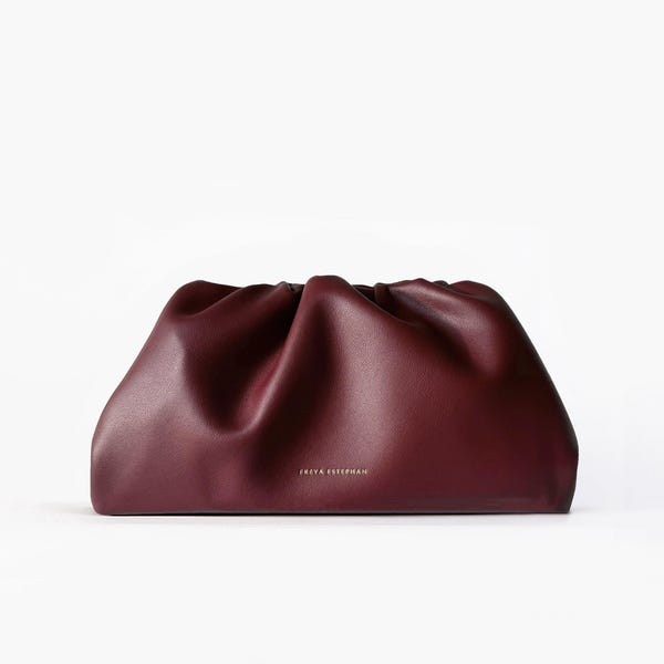 Pochette da sera in pelle - 100% vera pelle rosso scuro / bordeaux intenso / bordeaux FREYA ESTEPHAN