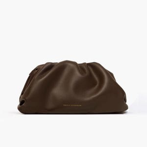 Pochette en cuir Sac de soirée - 100 % cuir véritable marron foncé FREYA ESTEPHAN