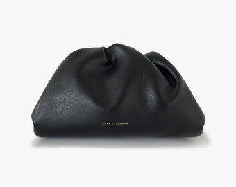 Pochette in pelle Borsa da sera - 100% vera pelle nera FREYA ESTEPHAN