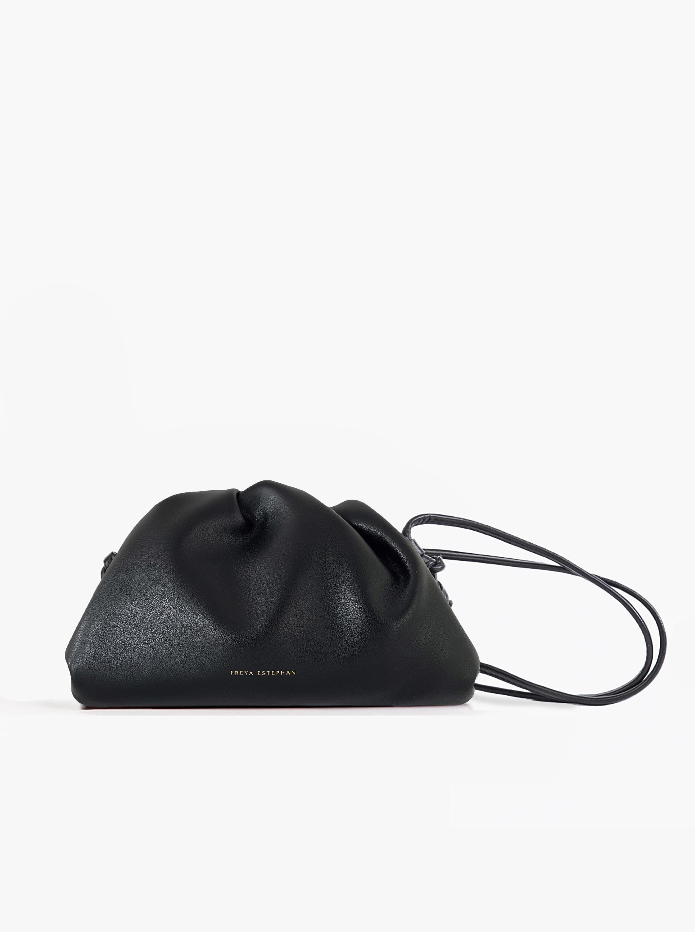 Leather Shoulder Bag Crossbody Handbag with Strap - 100% genuine Leather black FREYA ESTEPHAN