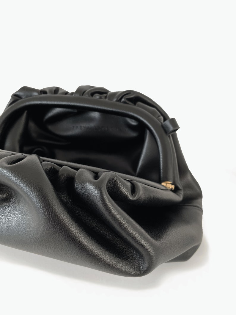 Leder Clutch Handtasche Abendtasche 100% echtes Leder schwarz FREYA ESTEPHAN Bild 3