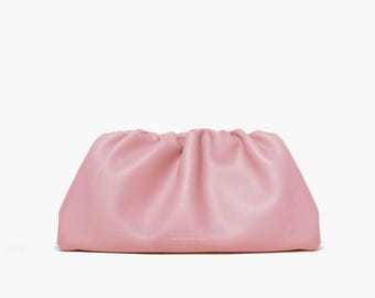 Leder Clutch Handtasche Abendtasche - 100% echtes Leder altrosa FREYA ESTEPHAN
