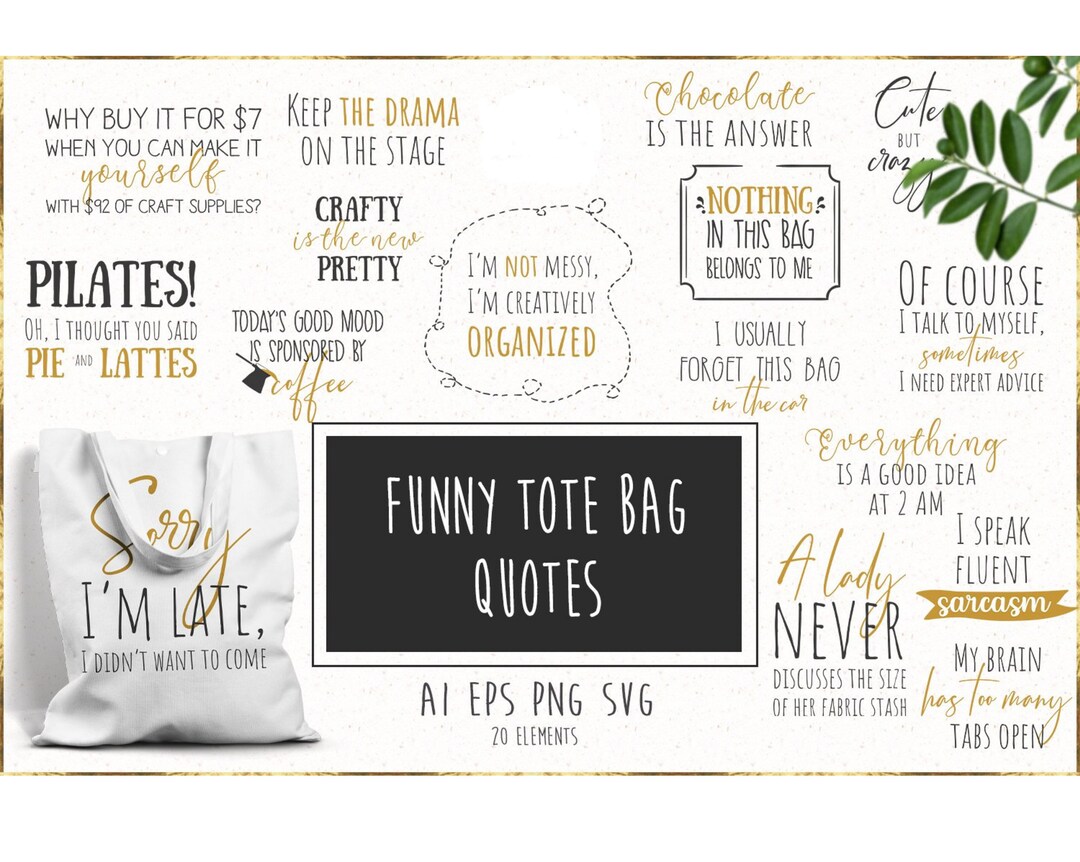 Lustige Tasche Spruch Bundle lustige Tasche Zitate SVG Etsy.de