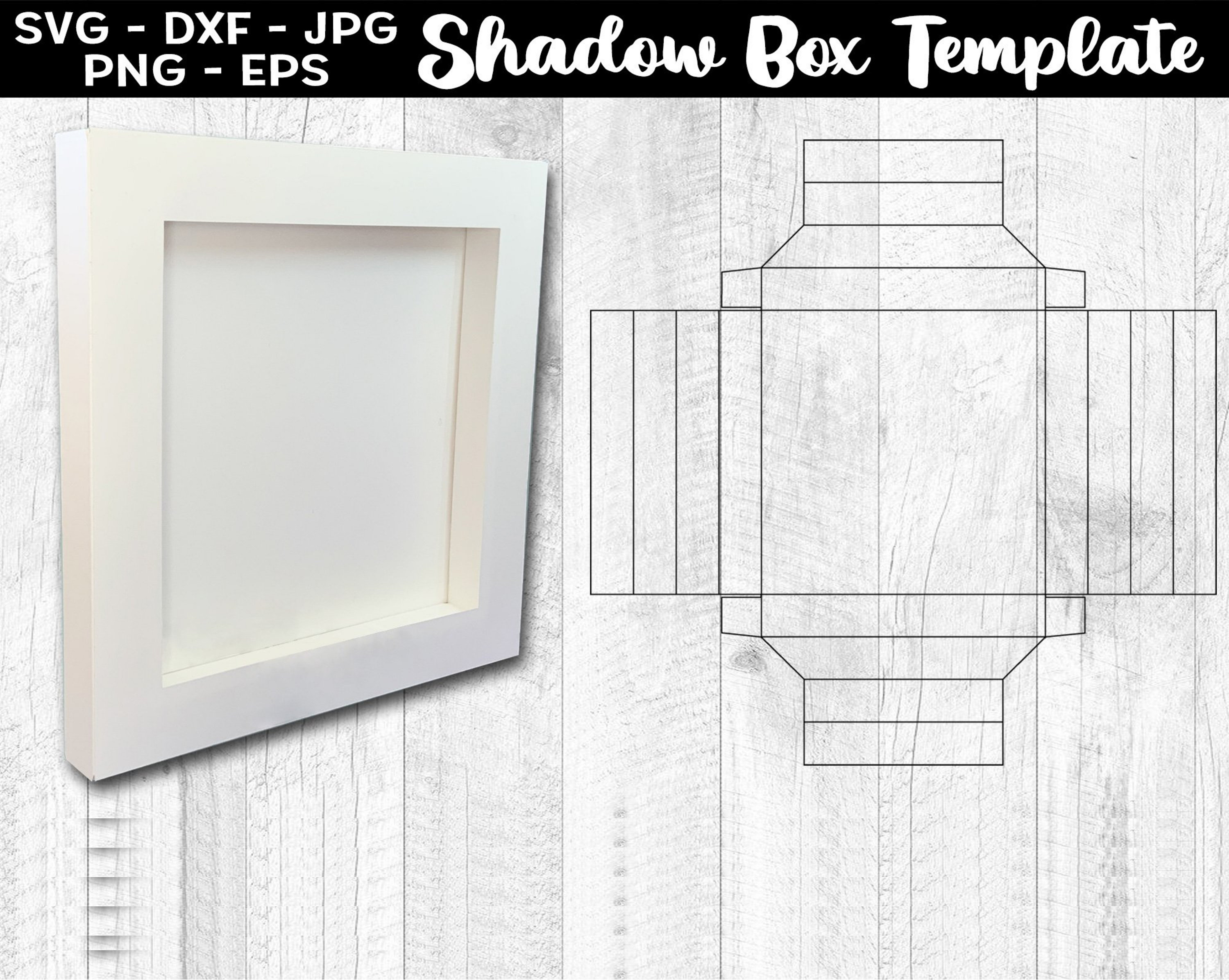 Blank Square Shadow Box Frame SVG for Layered Artwork Paper Art. 3d