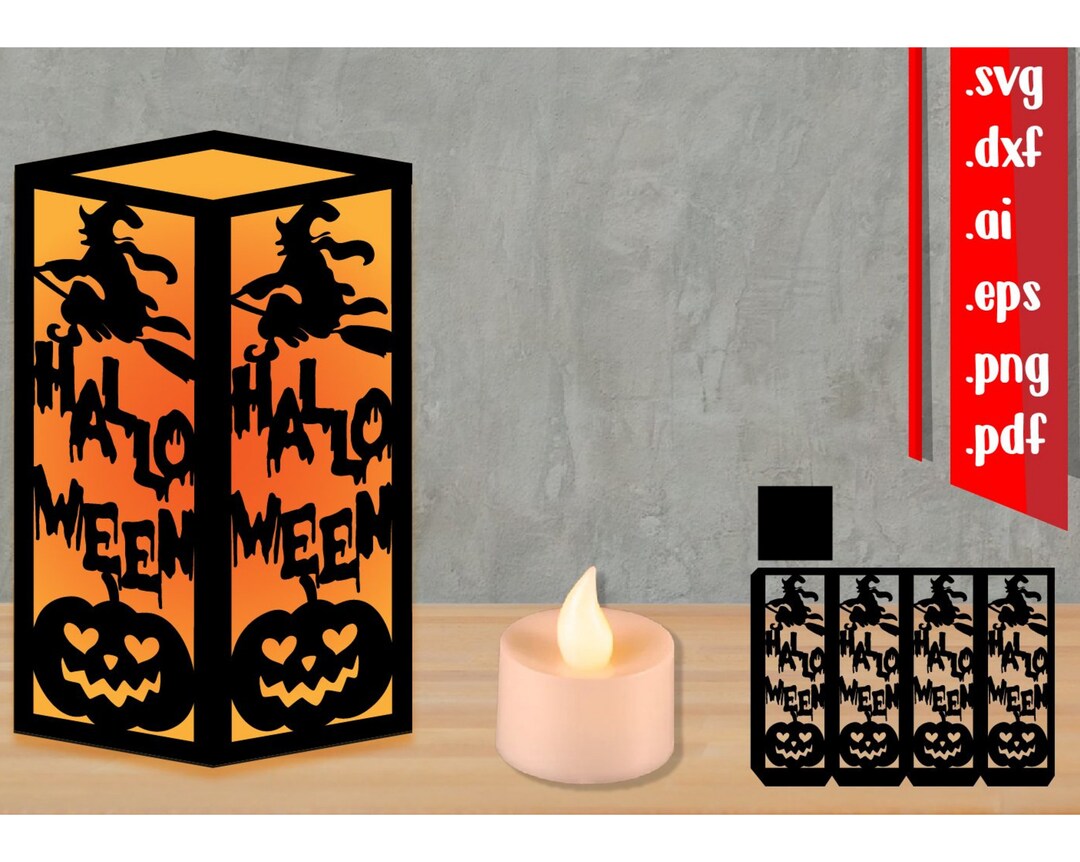 3D Halloween Paper Lantern Template Cut Svg File Download Etsy