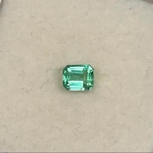 Fine Natural Emerald 0.6carat .- High Luster Emerald cut 5.3x4.3x3.5mm High Clarity Emerald Loose emerald  Earthmined Zambian emerald