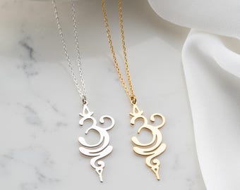 Handmade Gold Breathe Symbol Necklace - Mindful Jewelry for Serenity - Handcrafted Zen Charm - Perfect Gift for Calmness - Christmas Gifts