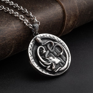 Medusa Necklace Medusa Jewelry 925 Sterling Silver Medusa Snake Necklace Greek Mythology Vintage Necklace Ancient Greek Handmade Product