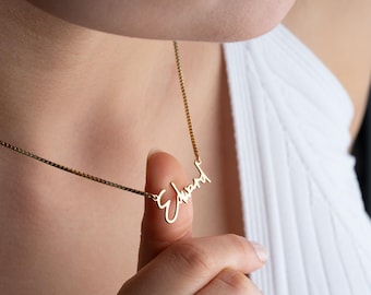 Silver Name Necklace, Custom Name Necklace for Women, Dainty Name Necklace, Personalized Name Necklace, Nameplate Necklace, Christmas Gift
