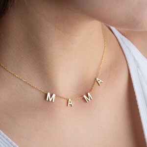 Colar de letra inicial para mulheres, colar de nome personalizado, colar minimalista, colar inicial delicado, colar de placa de identificação, presente de Natal
