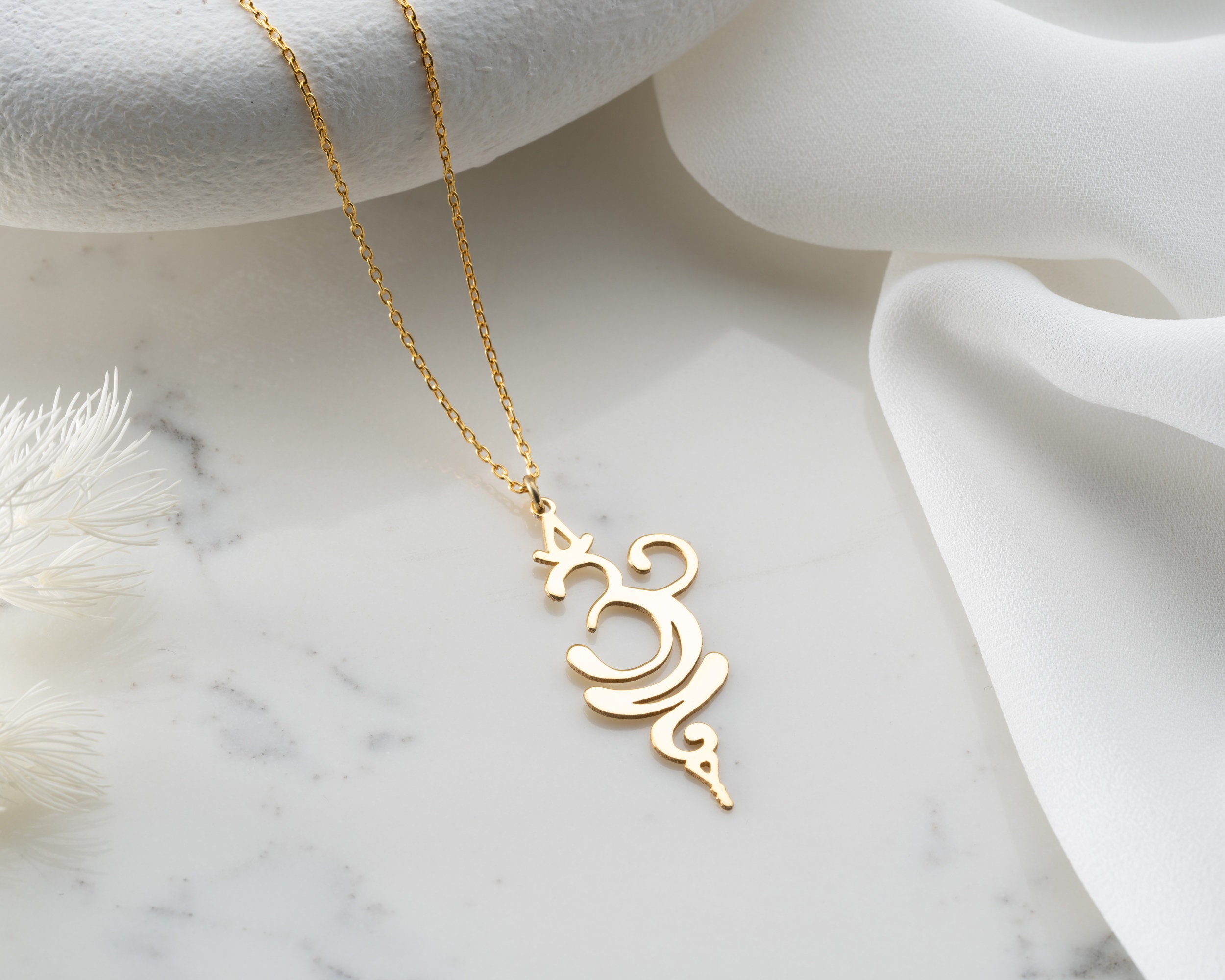Handmade Gold Breathe Symbol Necklace Mindful Jewelry for Serenity ...