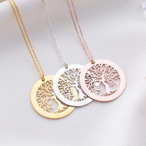 14K Solid Gold Tree of Life Necklace Celtic Tree of Life Gold Necklace Dainty Tree Of Life Jewelry Family Tree Life Pendant Gift for Grandma