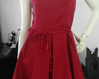 Sumptuous vintage Christian Dior dress in carmine red wool and silk size M