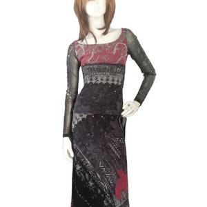Legatte knit top and skirt set (save the Queen) black and red print size S