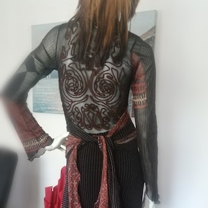 Maxi Dress Save The Queen backless tattoo mesh print size M