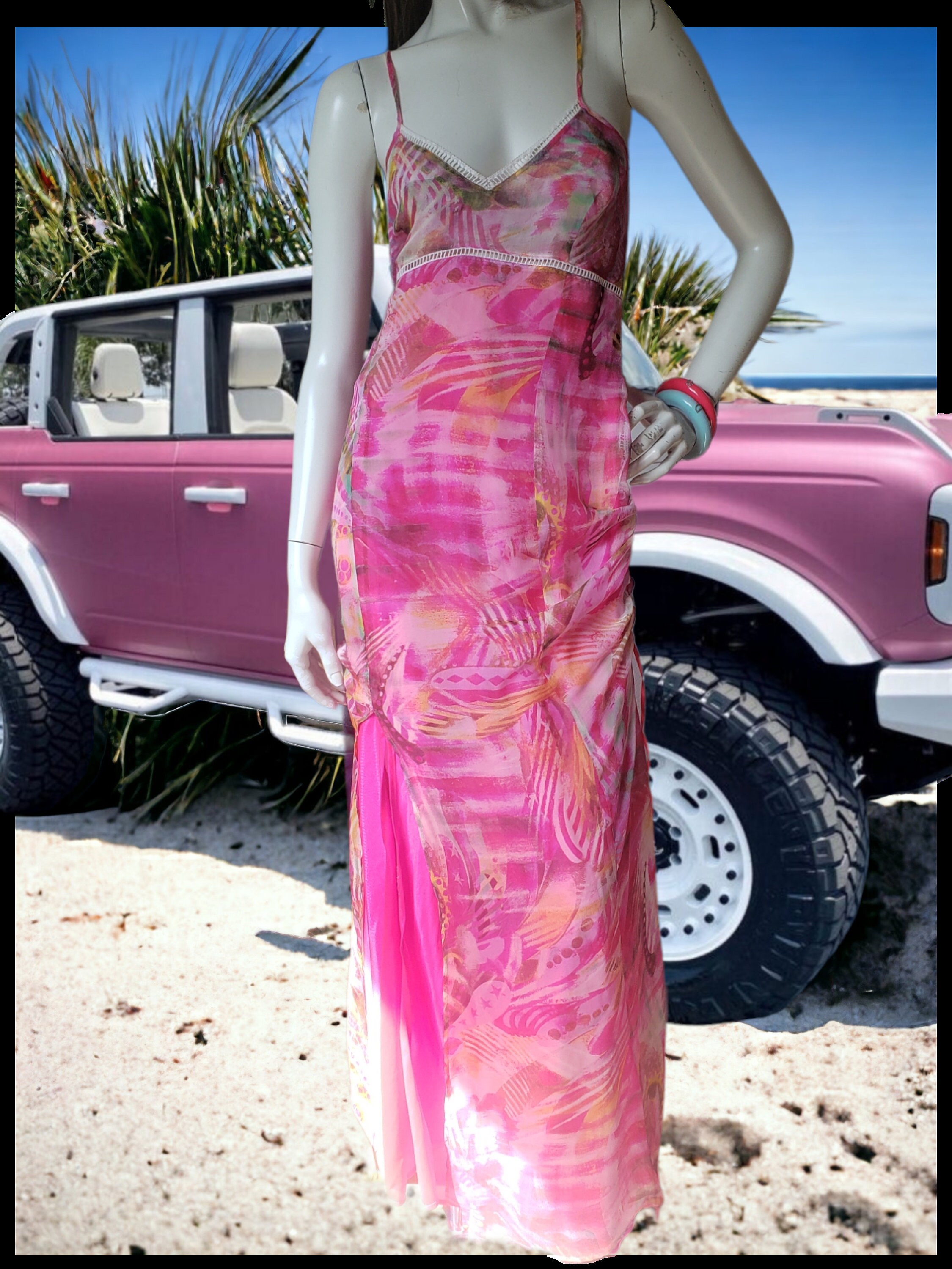 VERSACE Jeans Couture Maxi Evening Dress in Pink Silk Print Size S M - Etsy VERSACE Jeans Couture Maxi Evening Dress in Pink Silk Print Size S M - Etsy