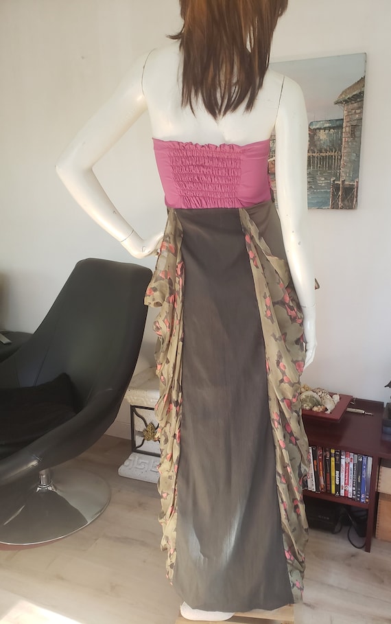 Robe Longue Maxi Legatte - Jeans Bleu Blanc Rouge - Taille M (38/40) Vintage