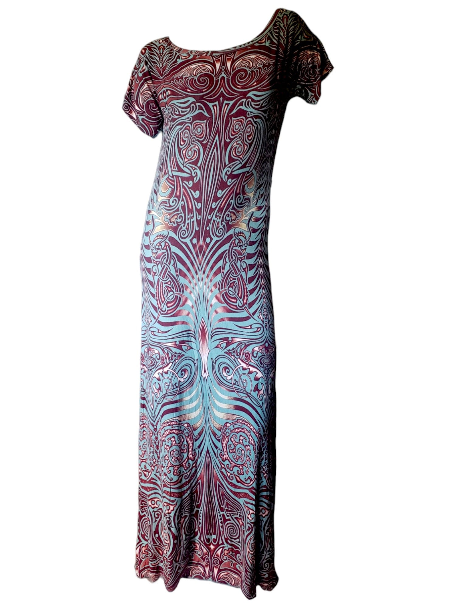 floral print chiffon cut out maxi dress Dee Elly Floral Print Ruffle Trim Cut Out Chiffon Maxi Dress Purple Pink Small