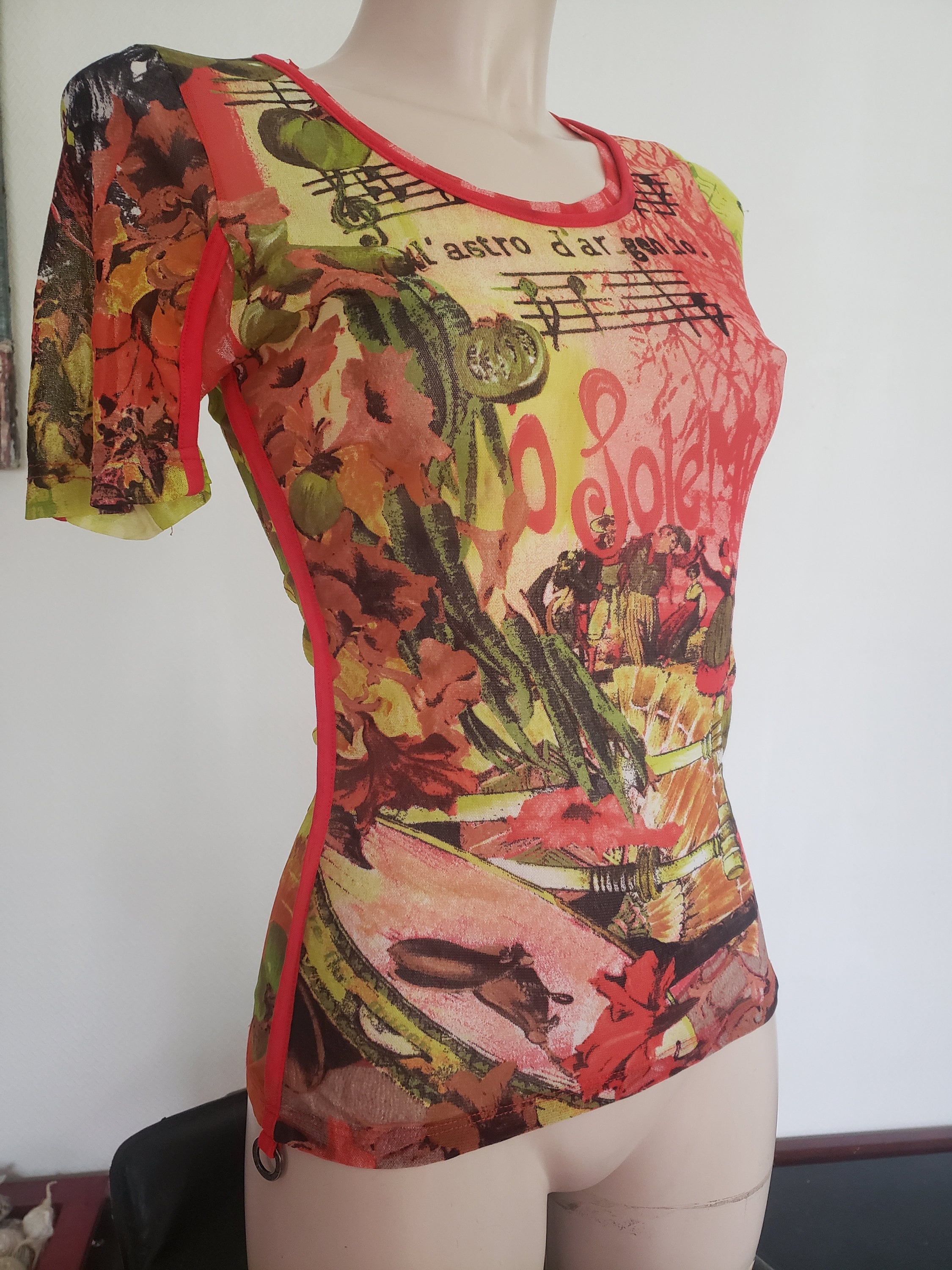 Save the Queen Vintage Mesh Printed T-shirt Top S M - Etsy