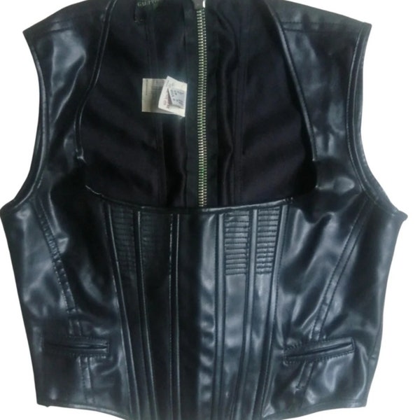 Jean Paul Gaultier vegan leather bustier corset