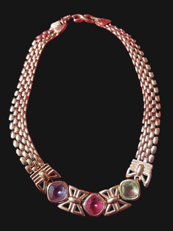 Collier ras de cou Nina Ricci Plaqué or et crista… - image 7