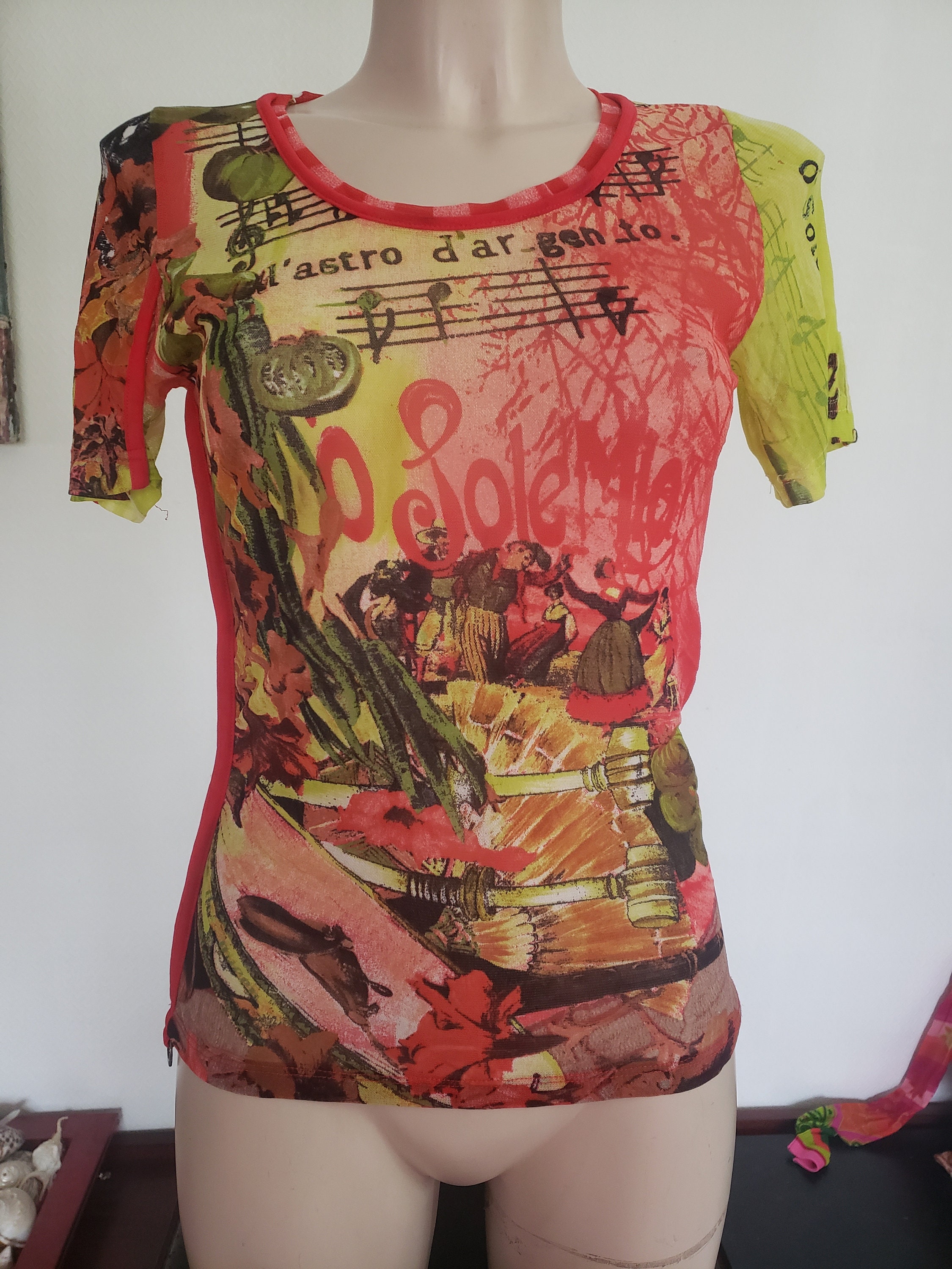 Save the Queen Vintage Mesh Printed T-shirt Top S M - Etsy