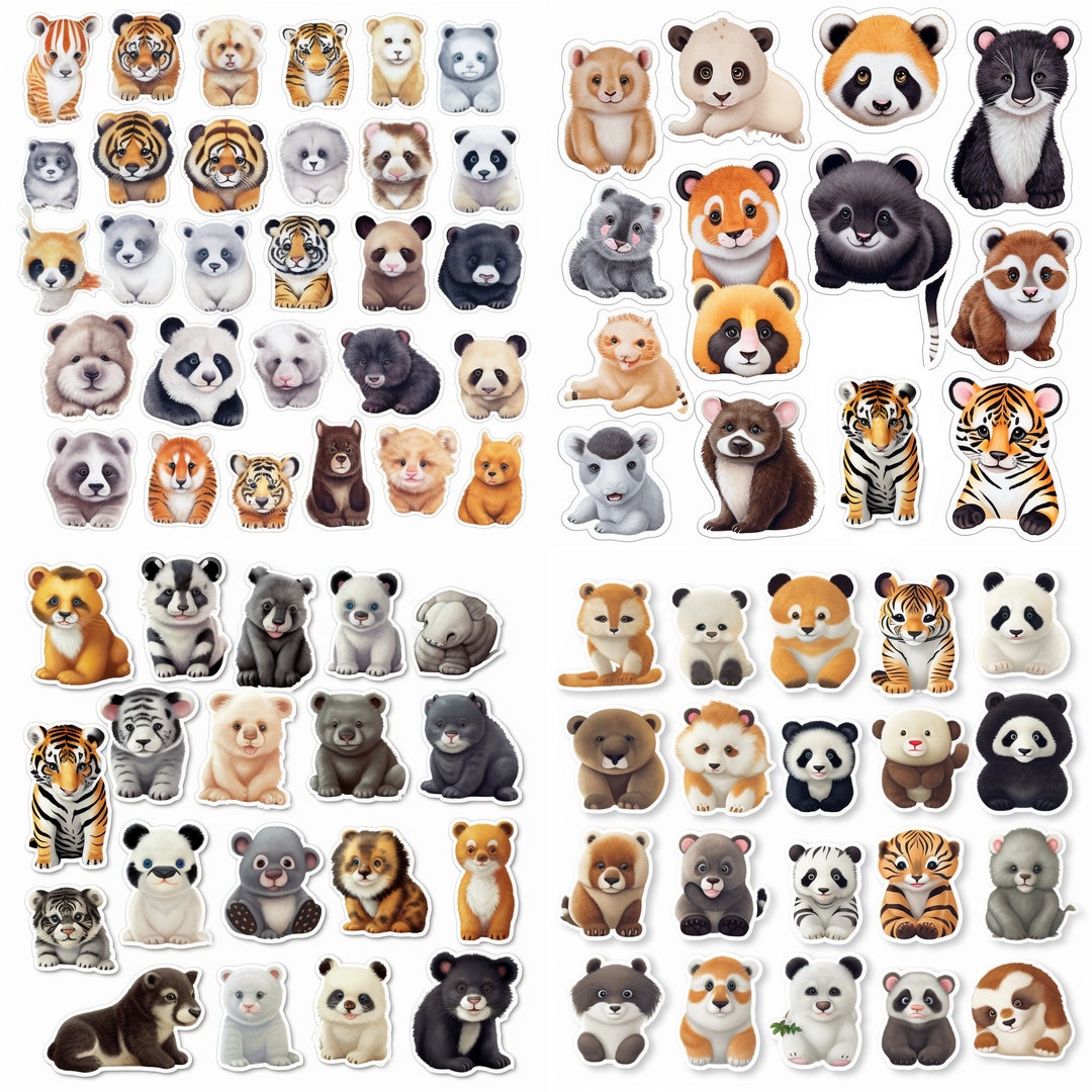 Baby Animals Sticker Set/ Stickers/ Decals/ Download and Print Etsy
