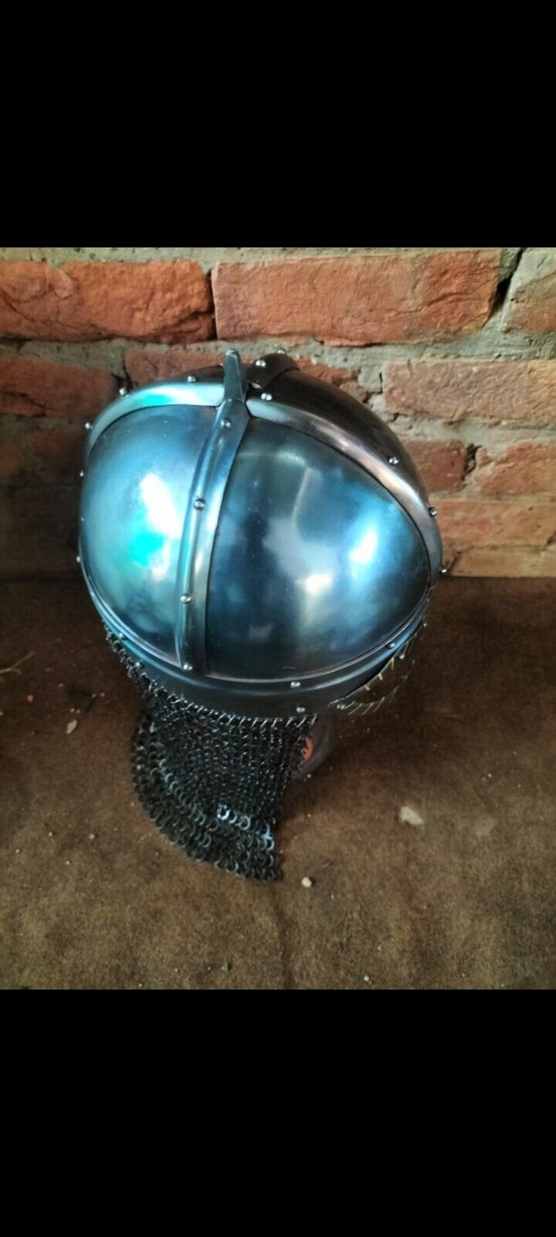 Gjermunbu Handmade Viking Gjermunbu Helmet: 14 Gauge Steel, Leather Neck ...