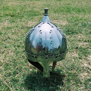 The new Gnezdovo Type 2 helmet faithfully reproduced made in 2.5 mm thickness solid mild steel.