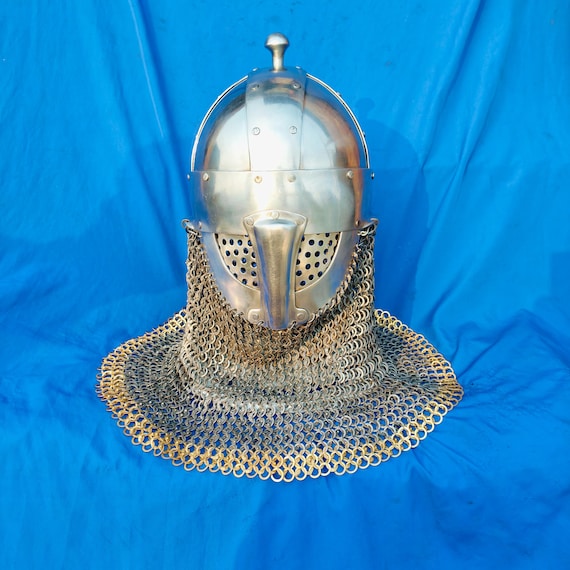 Yarm Viking Helmet: 10th Century Mild Steel Reenactment Armor