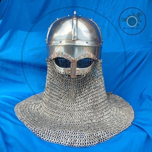Replica dell'elmo vichingo Tjele forgiato a mano - Elmo in acciaio pronto per la battaglia