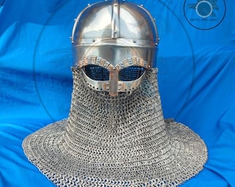 Handgeschmiedete Tjele Wikinger Helm Replik - Schaukampftauglicher Stahlhelm
