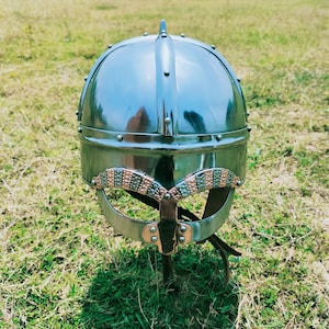 Tjele helmet - Battle ready replica with aventail - X c. Denmark, manufacturer by - Battle steel craft .
