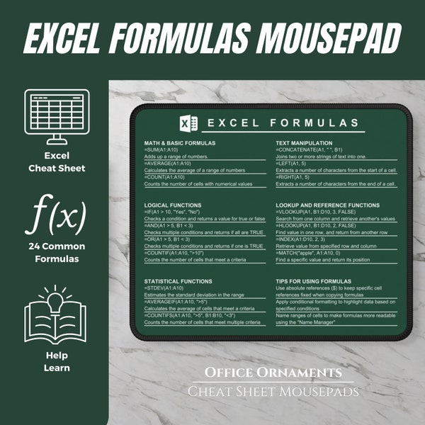 Excel mouse pad etsy