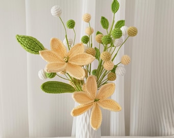 Crochet Flower Pattern :Lily/jam Bouquet，Plant crochet pattern Daisy Lily Rose Gift for Mother