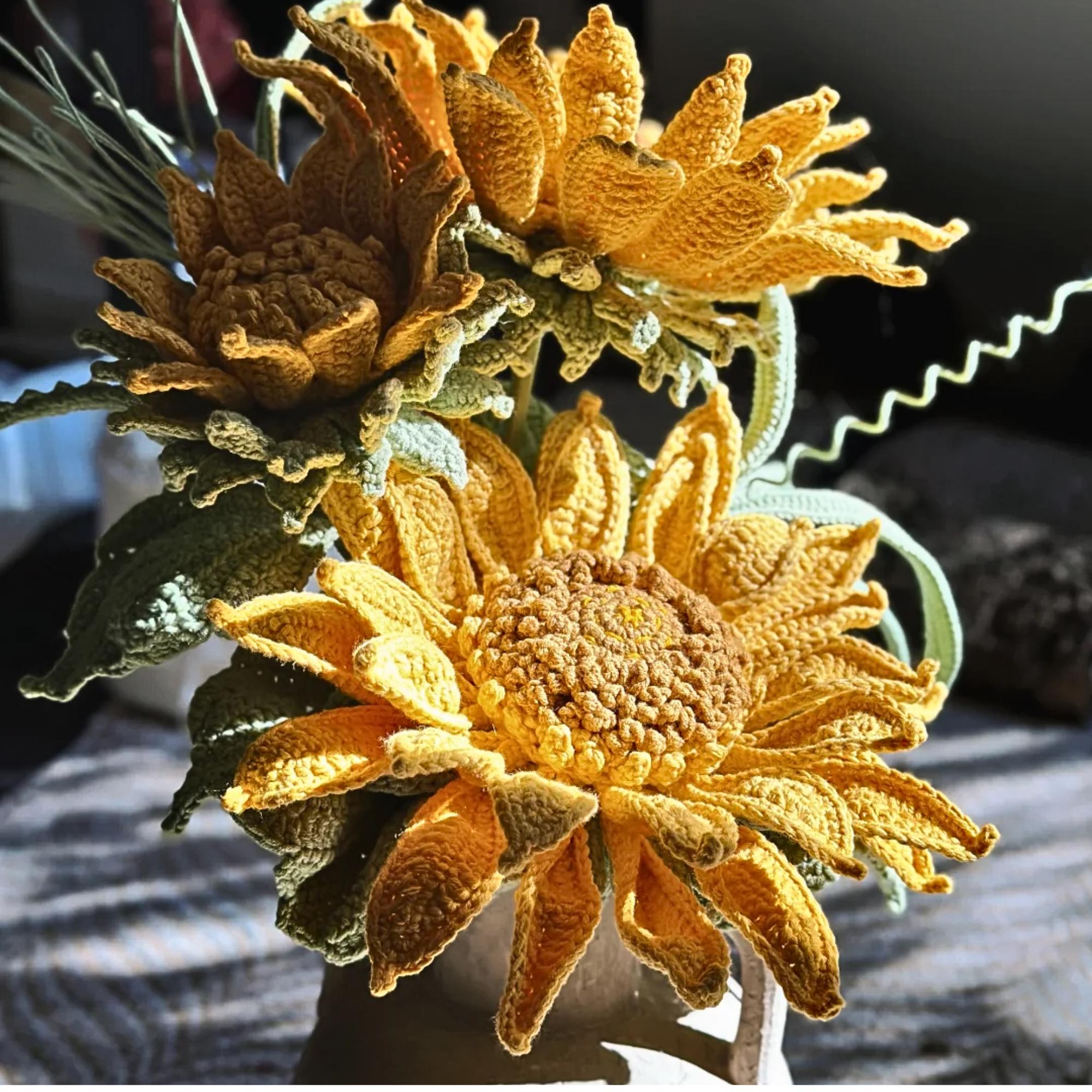 Sunflower Crochet Pattern PDF – Easy Flower Tutorial for Bouquet, Gift ...