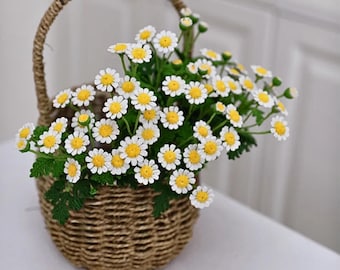 Chamomile Flower Crochet Pattern: Tunisian Stitch Bouquet (PDF Pattern)