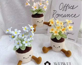 Crochet Cute Potted Plant Pattern，Elegant flower pot crochet pattern set, flower pot crochet pattern, crochet home decor, PDF pattern
