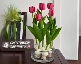 Patrón de tulipán a crochet: Ramo de primavera (Descarga digital en PDF)